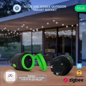 Prise connectée extérieure NOUS A6Z Zigbee lot de 1 avec suivi de consommation