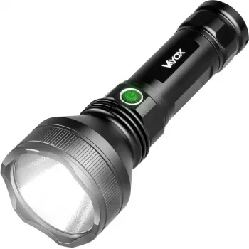 VAYOX VA0109 Lampe torche tactique rechargeable, 1900 lm, 20 W, 5000 mAh, USB-C, IPX5