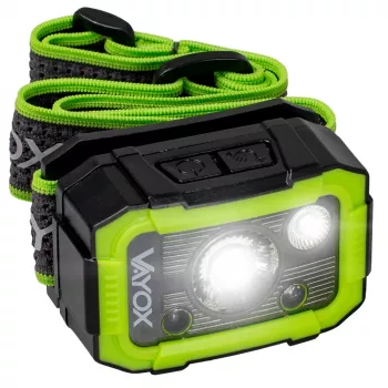 VAYOX VA0187 Lampe frontale rechargeable, 750 lm, CREE + SMD, capteur de mouvement, IP66