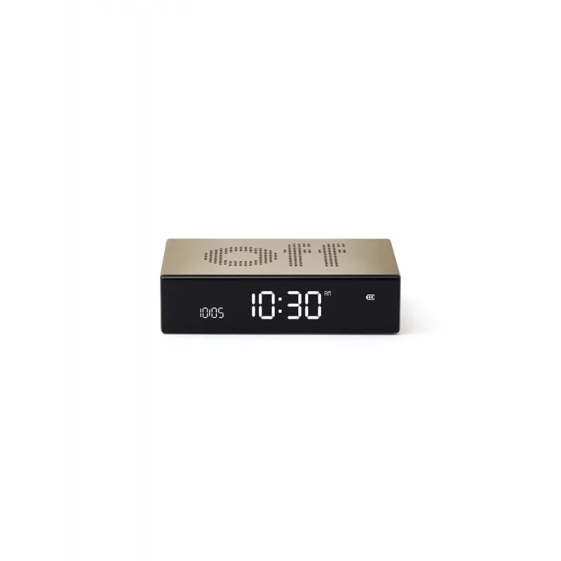 Lexon Flip Premium Alarm Clock Dual-Sided Gold LR152D
