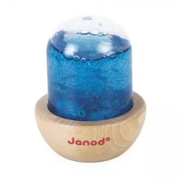 Boule à neige sensorielle Janod avec paillettes bleue 12m+