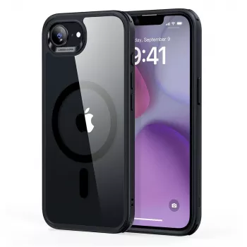 Coque ESR CLASSIC HYBRID HALOLOCK MAGSAFE IPHONE 16E / 17E transparent/noir
