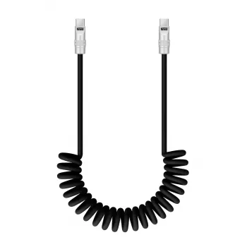Câble USB-C vers USB-C Newell 100W 1,5 m silicone spiralé noir