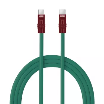 Câble USB-C vers USB-C Newell 100W 2 m silicone vert-bordeaux