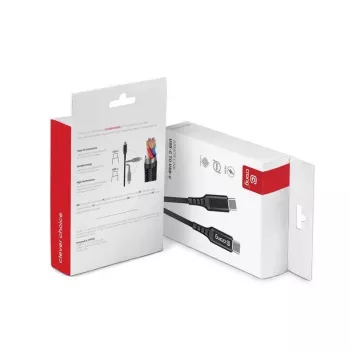 Crong Armor Link câble USB-C vers USB-C 100W PD 5A 200cm noir