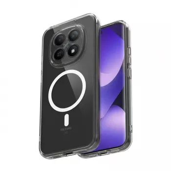 Coque magnétique Crong Hybrid Clear pour Xiaomi Redmi Note 15 Pro 5G, transparente