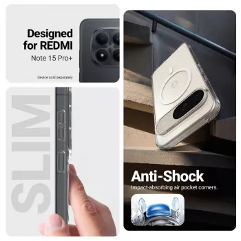 Coque magnétique Crong Hybrid Clear MagSafe pour Xiaomi Redmi Note 15 Pro+ 5G (transparente)