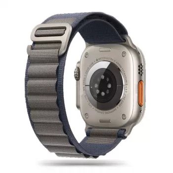 TECH-PROTECT Nylon Pro Bracelet Apple Watch pour Series 6/7/8/9/10/SE/Ultra 1/2 (44/45/46/49 mm) Marine/Gris