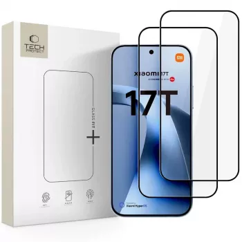 Protection d'écran Glass Fit+ Tech-Protect lot de 2 pour Xiaomi 17T, noire