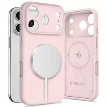 Coque MagSafe en silicone Tech-Protect pour Apple iPhone 17 Pro Max, Pink Pearl