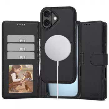 Portefeuille Tech-Protect Wallet MagSafe pour iPhone 17 noir mat