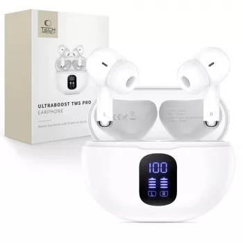Écouteurs sans fil TECH-PROTECT ULTRABOOST TWS Earphone Pro G2 blancs