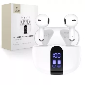 Écouteurs sans fil TECH-PROTECT ULTRABOOST TWS Earphone Core G2 blancs