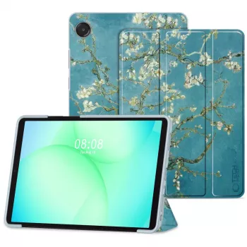 Étui Smart Case Tech-Protect pour Samsung Galaxy Tab A9+/A11+ - motif fleurs de cerisier Sakura