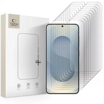 Lot de 10 protections d'écran en verre trempé TECH-PROTECT pour Samsung Galaxy S24 / S25 transparentes