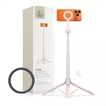 TECH-PROTECT L10S Trépied perche à selfie Bluetooth MagSafe rose/gris