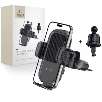 TECH-PROTECT V8 Support de voiture universel pour lecteur CD et grille d'aération noir