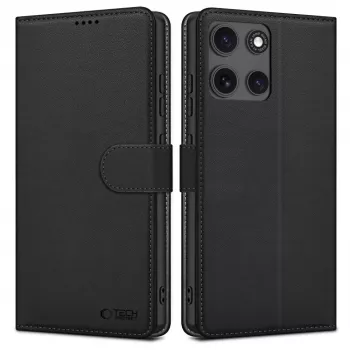 Tech-Protect étui portefeuille pour Motorola Moto G15 / G15 Power, noir mat