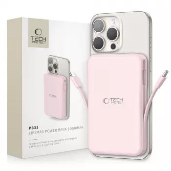 TECH-PROTECT PB31 LIFEMAG MagSafe Batterie externe 10000mAh rose
