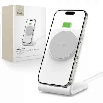 TECH-PROTECT QI15W-A38 Chargeur sans fil magnétique MagSafe Blanc