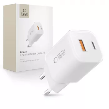 TECH-PROTECT NCM33 Chargeur secteur 2 ports PD 33W / QC3.0 Blanc
