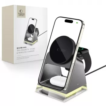 Tech-Protect QI15W-A43 3IN1 Station de charge sans fil MagSafe noire
