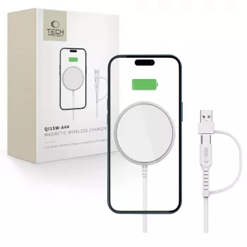 Tech-Protect QI15W-A44 Chargeur sans fil MagSafe blanc
