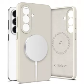 Tech-Protect Silicone Coque MagSafe pour Samsung Galaxy S26, Cosmic Latte
