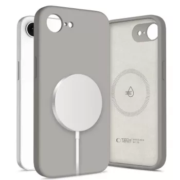 Tech-Protect Silicone Coque MagSafe pour Apple iPhone 16E / 17E, gris pierre