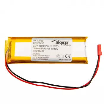 Batterie Li-Po Akyga AKY0829 LP123497 3.7V 4500mAh avec PCM JST 2.54 2 broches 150mm