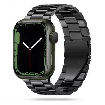 Bracelet à maillons en acier inoxydable Tech-Protect pour Apple Watch 4/5/6/7/8/9/SE/Ultra 1/2 (42/44/45/49 mm) noir