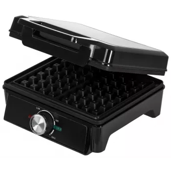 Adler AD 3088 Waffle Maker for 2 Large Waffles, 1600 W (max 2000 W), Non-Stick Plates, Adjustable Temperature, Black (AD 3088)