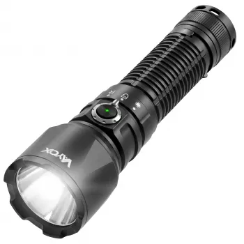 VAYOX lampe torche tactique 2000lm blanche + lumière rouge + laser vert VA0457