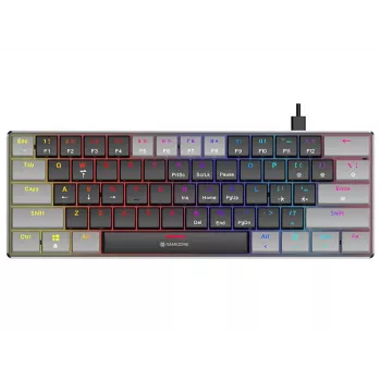 Clavier gaming mécanique filaire Tracer GameZone Keylo 61, disposition 60%, switches Outemu Red, rétroéclairage RGB, graphite