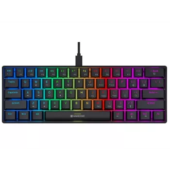 Clavier gaming mécanique filaire Tracer GameZone Claws 61, disposition 60%, switches Outemu Blue, rétroéclairage RGB, noir