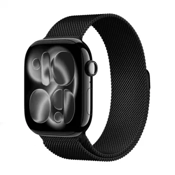 Bracelet Milanese Loop en acier inoxydable Crong Milano Steel pour Apple Watch 38/40/41/42 mm (noir)