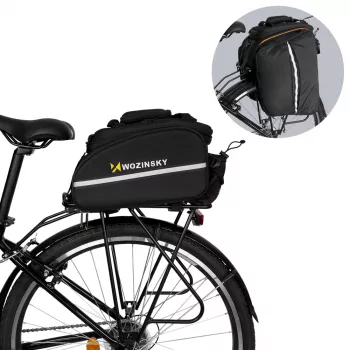 Sac de porte-bagages pour vélo Wozinsky 35 L avec housse de pluie, noir (WBB19BK)