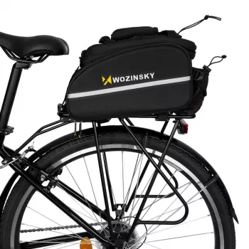 Sac de porte-bagages pour vélo Wozinsky 35 L avec housse de pluie, noir (WBB19BK)