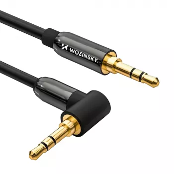 Câble AUX coudé Wozinsky (mâle-mâle) mini-jack 2 m noir