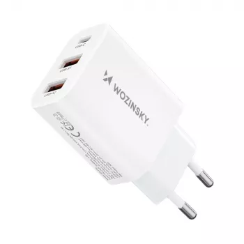 Chargeur secteur Wozinsky CWCUCW 30W USB-C / 2 x USB-A - blanc
