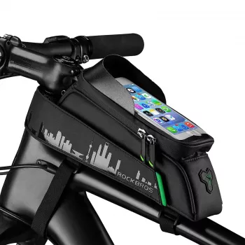 Sacoche de cadre vélo ROCKBROS 029-1BK avec pochette pour téléphone - noir