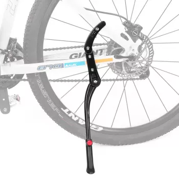 Béquille de vélo ROCKBROS JC1005BK - noire, réglable 345-400 mm, alliage d'aluminium, pied en caoutchouc antidérapant, pour roues 24-29