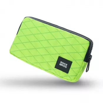 Sacoche de cadre de vélo ROCKBROS 0,15 L vert clair, rangement pour téléphone, clés et portefeuille