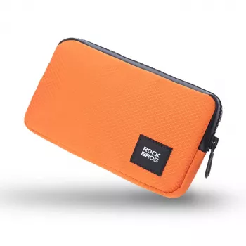 Sacoche de tube supérieur de vélo ROCKBROS 0,15 L orange, pochette de rangement étanche pour téléphone et portefeuille