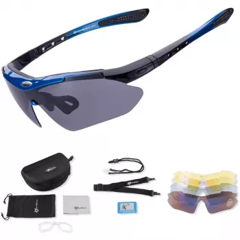 ROCKBROS 10007 Polarized Cycling Glasses - Black/Blue