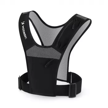 Gilet de course réfléchissant Wozinsky WKDB1 avec poches, noir