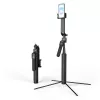 Perche à selfie Premium Wozinsky WST-360YS 1,8 m avec fonction trépied, suivi de visage IA automatique à 360°, commande par gestes - noir