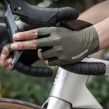 Gants de cyclisme à doigts courts respirants ROCKBROS, taille S, verts