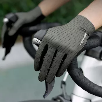 Gants de cyclisme respirants à doigts longs ROCKBROS taille L gris