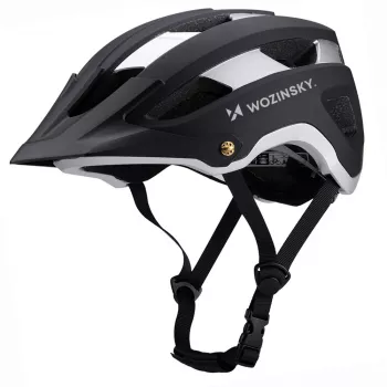 Casque VTT Wozinsky avec visière amovible, léger, 57-62 cm, noir et argent